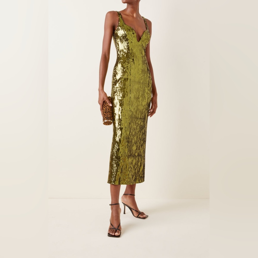 Galvan London Savannah Sequined Tulle Midi Dress